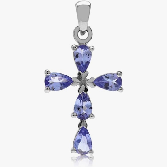 Sterling silver tanzanite necklace - Picture 1 of 2